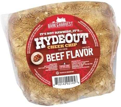 Bark & Harvest HydeOut Cheek Chips Dog Chew No Hide Treat, Beef Flavor