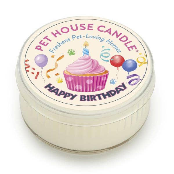 Pet House Happy Birthday Plant-Based Soy Wax Mini Candle 1.5 oz