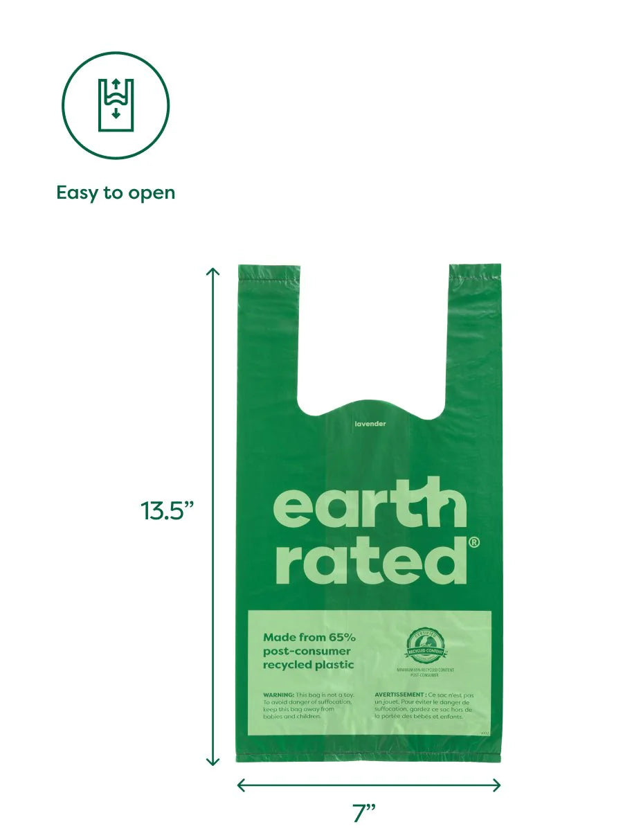 Earth Rated Dog Poop Bags with Handles Unscented 120 Count
