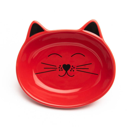 Oscar Cat Dish: Red