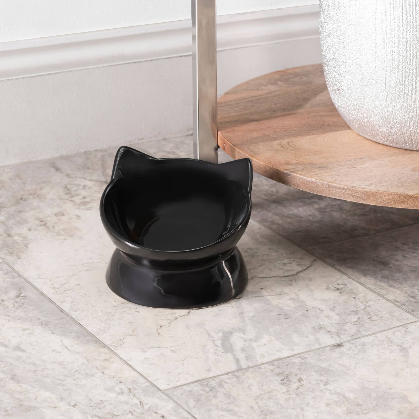 Oscar Tilt Cat Dish: Gray