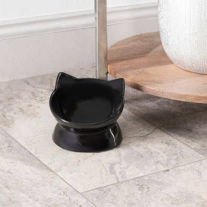 Oscar Tilt Cat Dish: Gray
