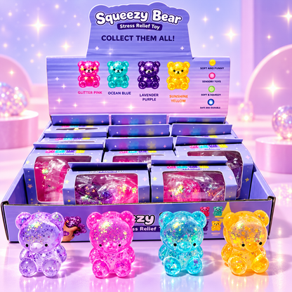 Glitter Bear Squishy Fidget Toy 2-Pack – Maltose, Assorted