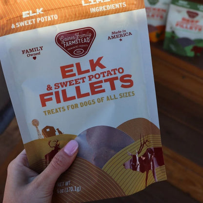 Gaines Family Farmstead Elk & Sweet Potato Fillets Dog Treats, 6 oz