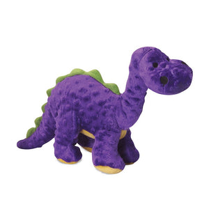 goDog® Dinos™ Bruto™ Chew Guard Technology™ Durable Plush Squeaker Dog Toy Purple