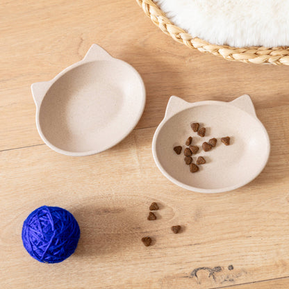 Nico Bamboo Cat Bowl: Blue