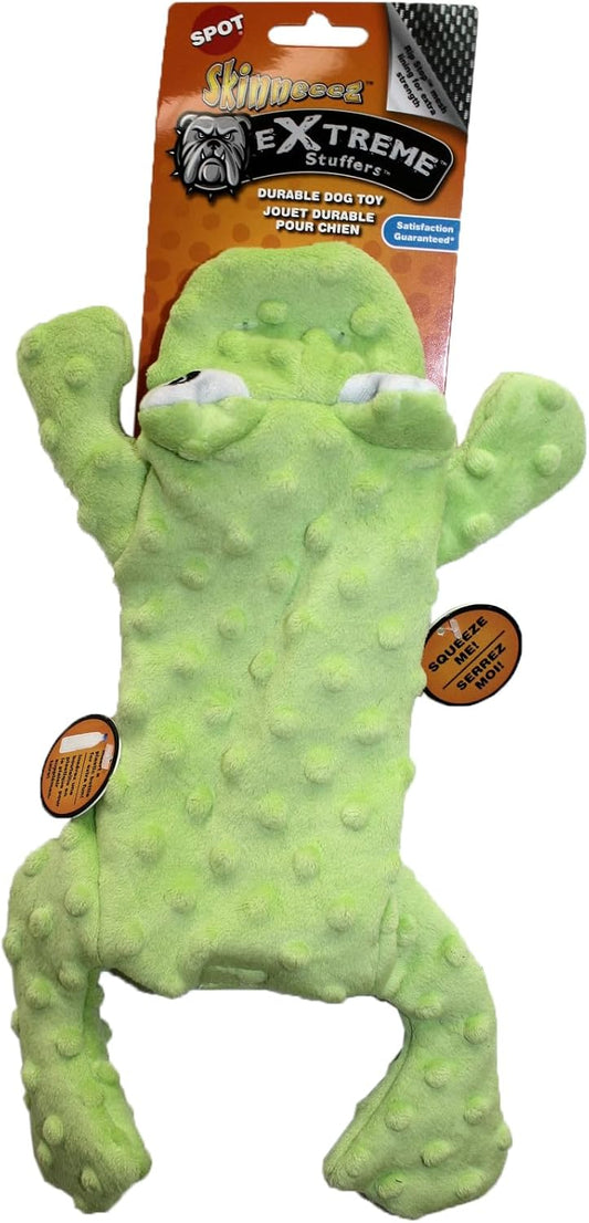 Ethical Pet Skinneeez Extreme Stuffer Frog Stuffing-Free Squeaky Plush Dog Toy
