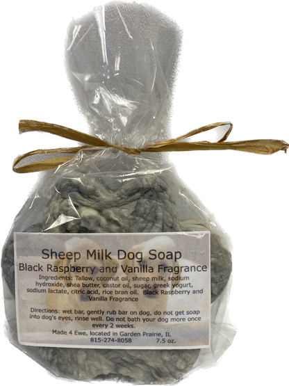 Made 4 Ewe Sheep Milk Dog Soap, Black Raspberry & Vanilla 7.5 oz