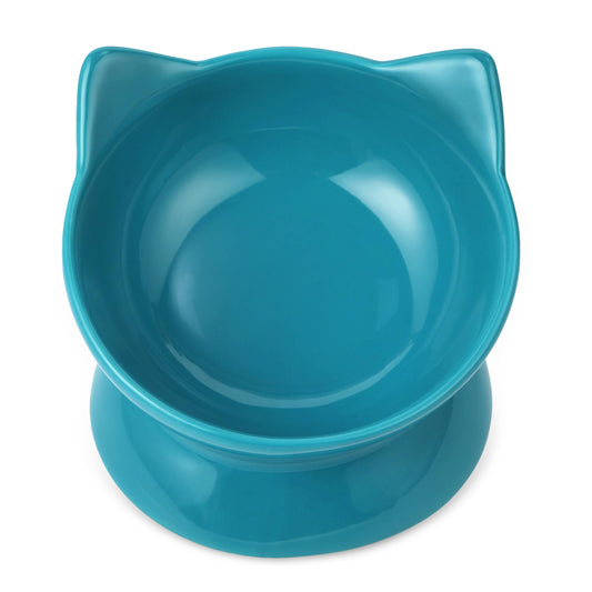 Oscar Tilt Cat Dish: Blue