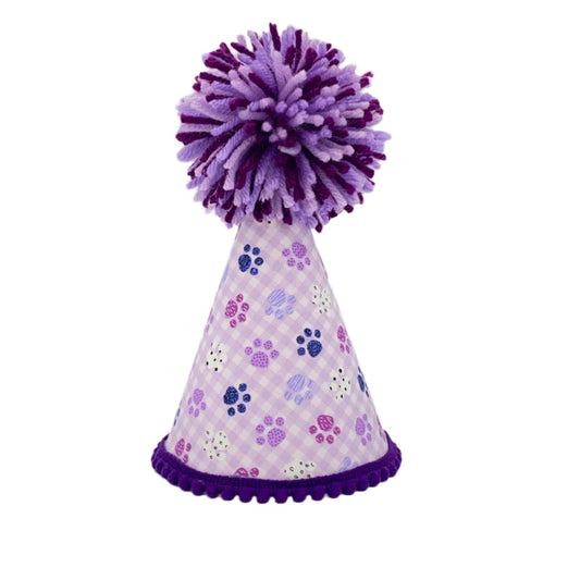 Pup Party Hats Purple Paw Party Hat: L