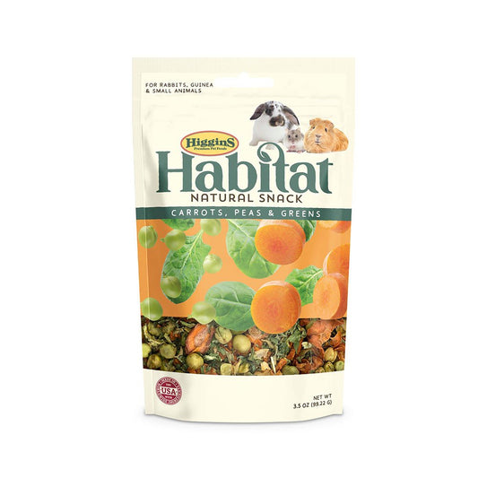 Higgins Habitat Natural Snack Carrots, Peas & Greens Small Animal Treats, 3.5 oz