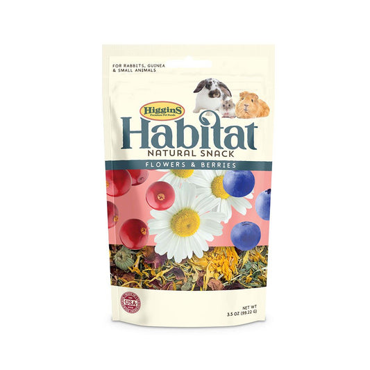 Higgins Habitat Natural Snack Flowers & Berries Small Animal Treats, 3.5 oz