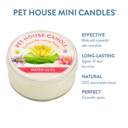 Pet House Water Lilies Plant-Based Soy Wax Mini Candle 1.5 oz