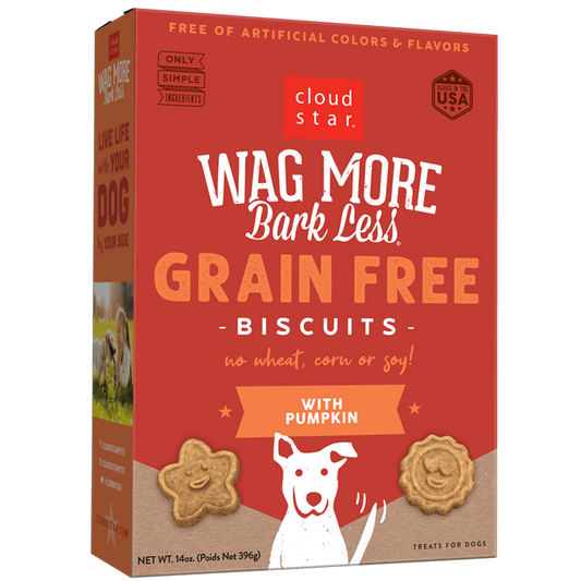 Cloud Star Wag More Bark Less Grain-Free Oven Baked with Pumpkin Dog Treats 14 oz