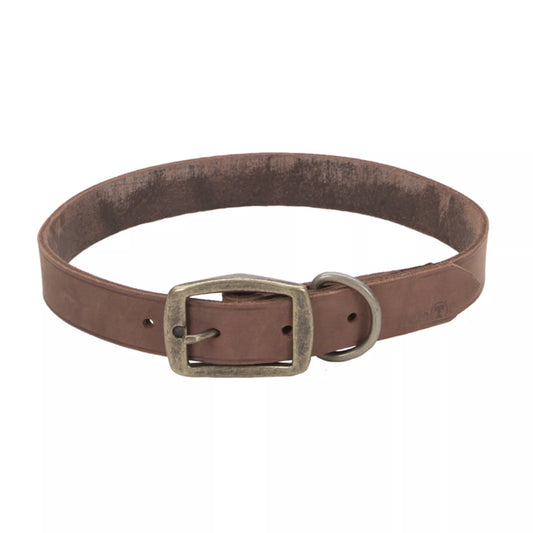 Circle T Rustic Leather Town Dog Collar, Chocolate