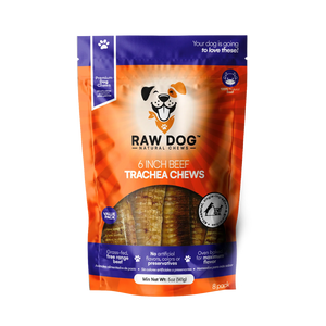 Raw Dog Chews 6 Inch Beef Trachea Chews