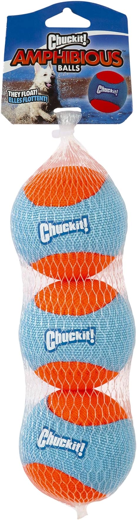 Chuckit! Amphibious Balls Dog Toy, 3 Count