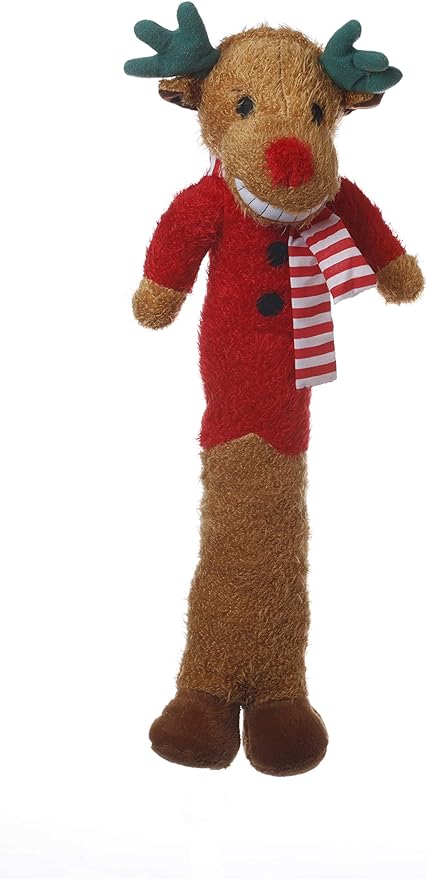 Multipet Holiday Loofa Reindeer Dog Toy 18"