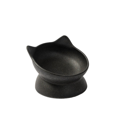 Archie Bamboo Tilt Cat Bowl: Stone Grey