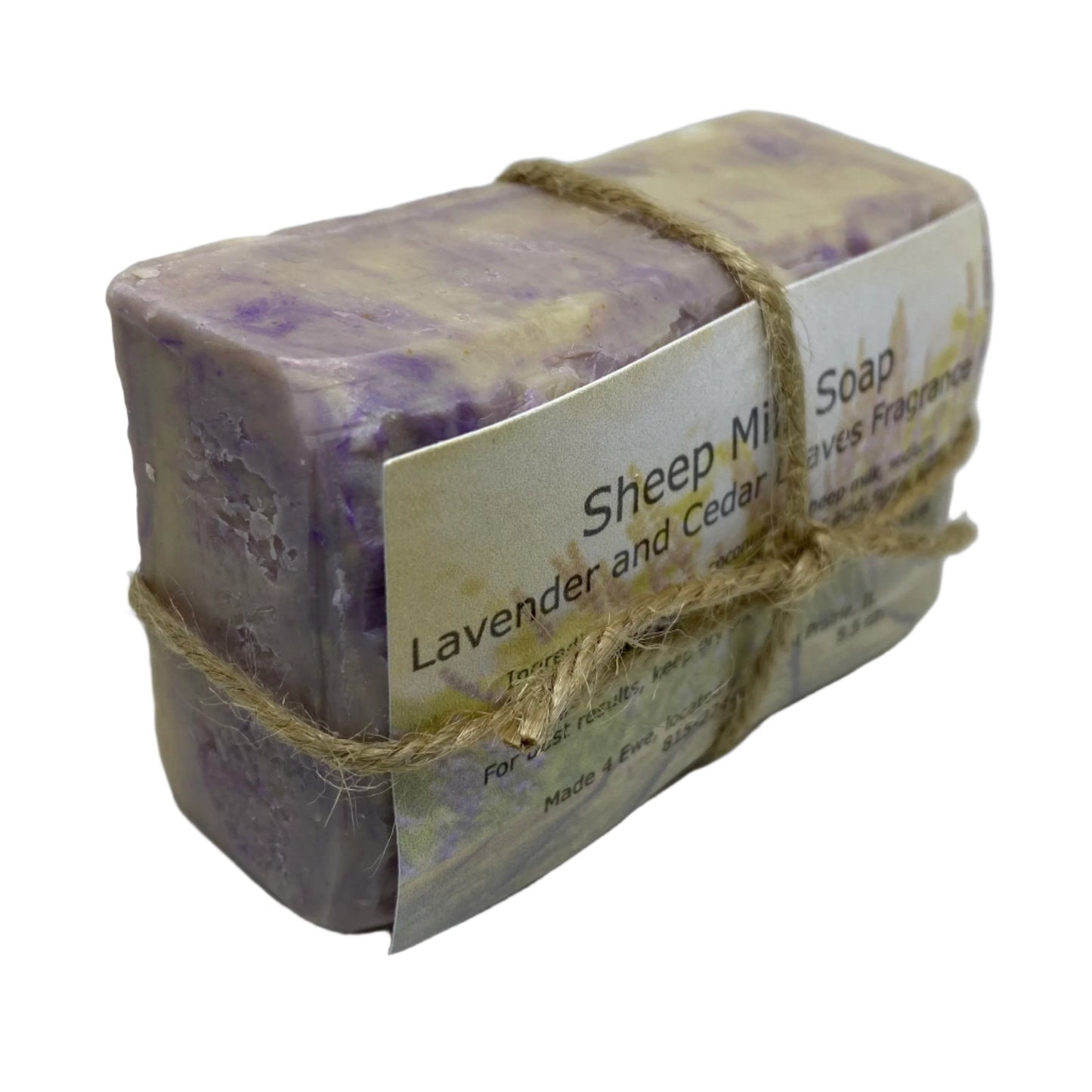 Made 4 Ewe Sheep Milk Soap, Lavender and Cedar Leaves 5.5 oz