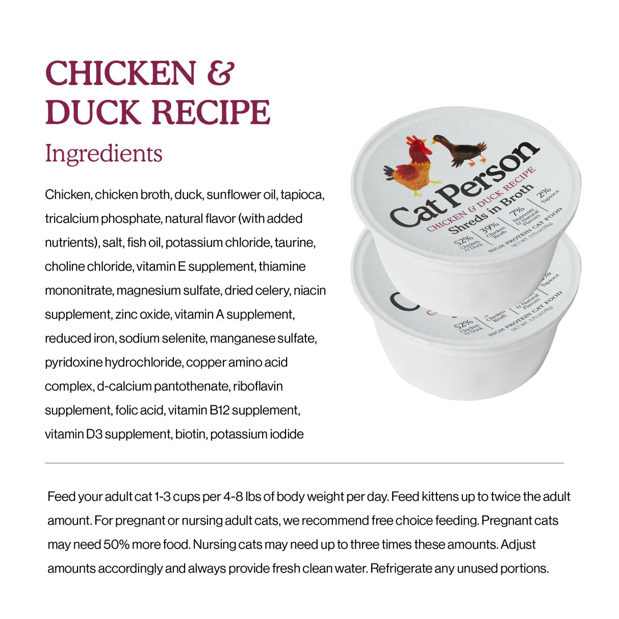 Cat Person by Weruva Shredded Chicken & Duck in Broth Grain-Free Wet Cat Food