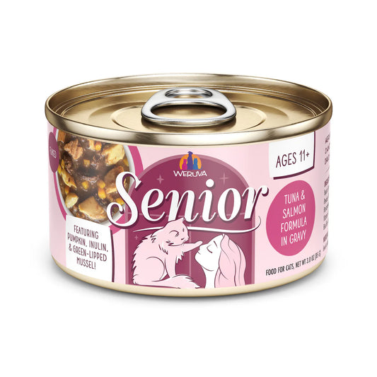 Weruva Senior Tuna & Salmon Formula in Gravy Canned Cat Food, 3 oz