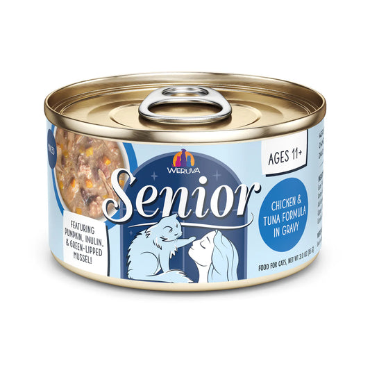Weruva Senior Chicken & Tuna Formula in Gravy Canned Cat Food, 3 oz