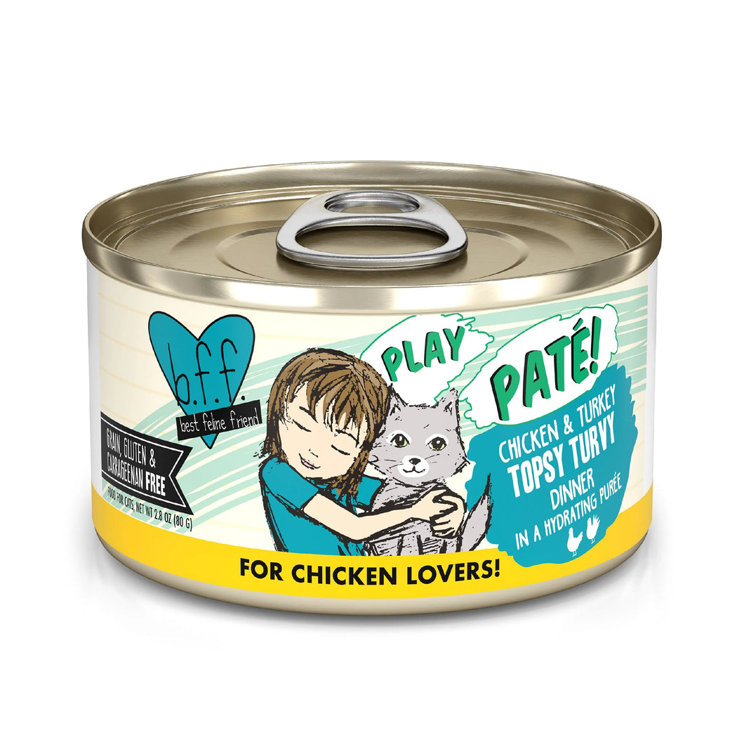 Weruva B.F.F. Play Pate! Chicken & Turkey Topsy Turvy Canned Cat Food
