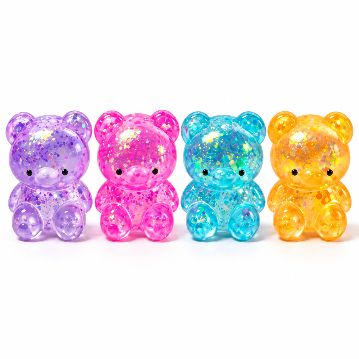Glitter Bear Squishy Fidget Toy 2-Pack – Maltose, Assorted