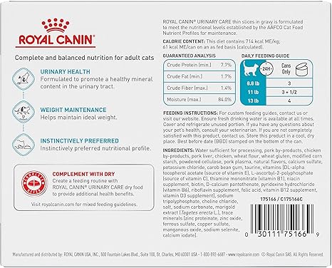 Royal Canin Feline Care Nutrition Urinary Care Adult Thin Slices in Gravy Wet Cat Food