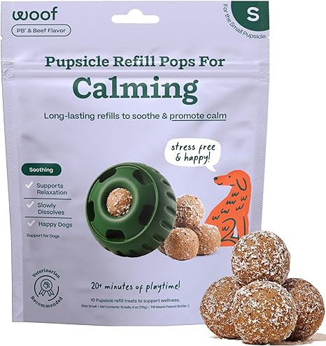 Woof Pupsicle Refill Pops Calming Beef Grain-Free Lickable Dog Treats, Small