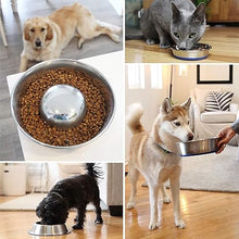 Load image into Gallery viewer, OurPets DuraPet Slow Feed Premium Stainless Steel Dog Bowl, Silver
