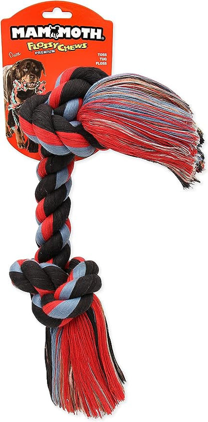 Mammoth Flossy Chews Colored 2 Knot Tug Rope