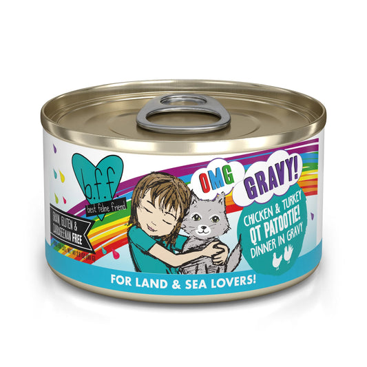 Weruva B.F.F. OMG Gravy! Chicken & Turkey QT Patootie! Canned Cat food