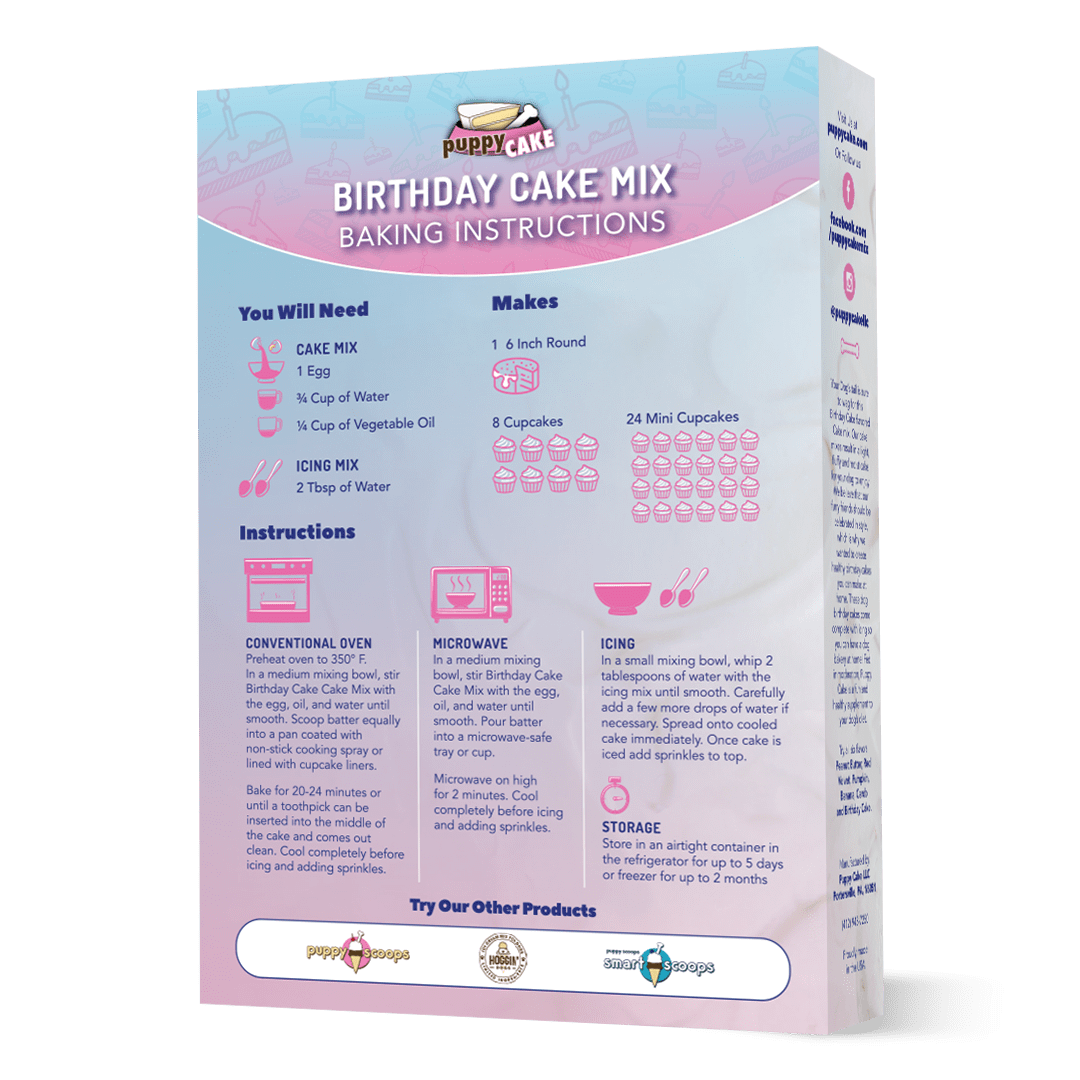 Puppy Cake Mix Birthday Cake Flavored with Pupfetti Sprinkles 9.5 oz