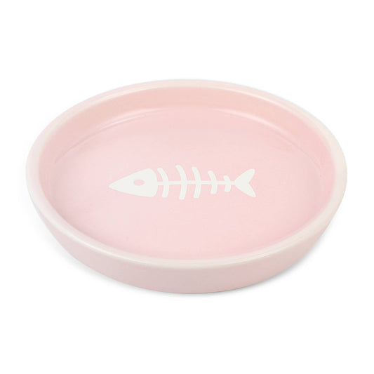 Oscar Classic Round Cat Dish: Pink