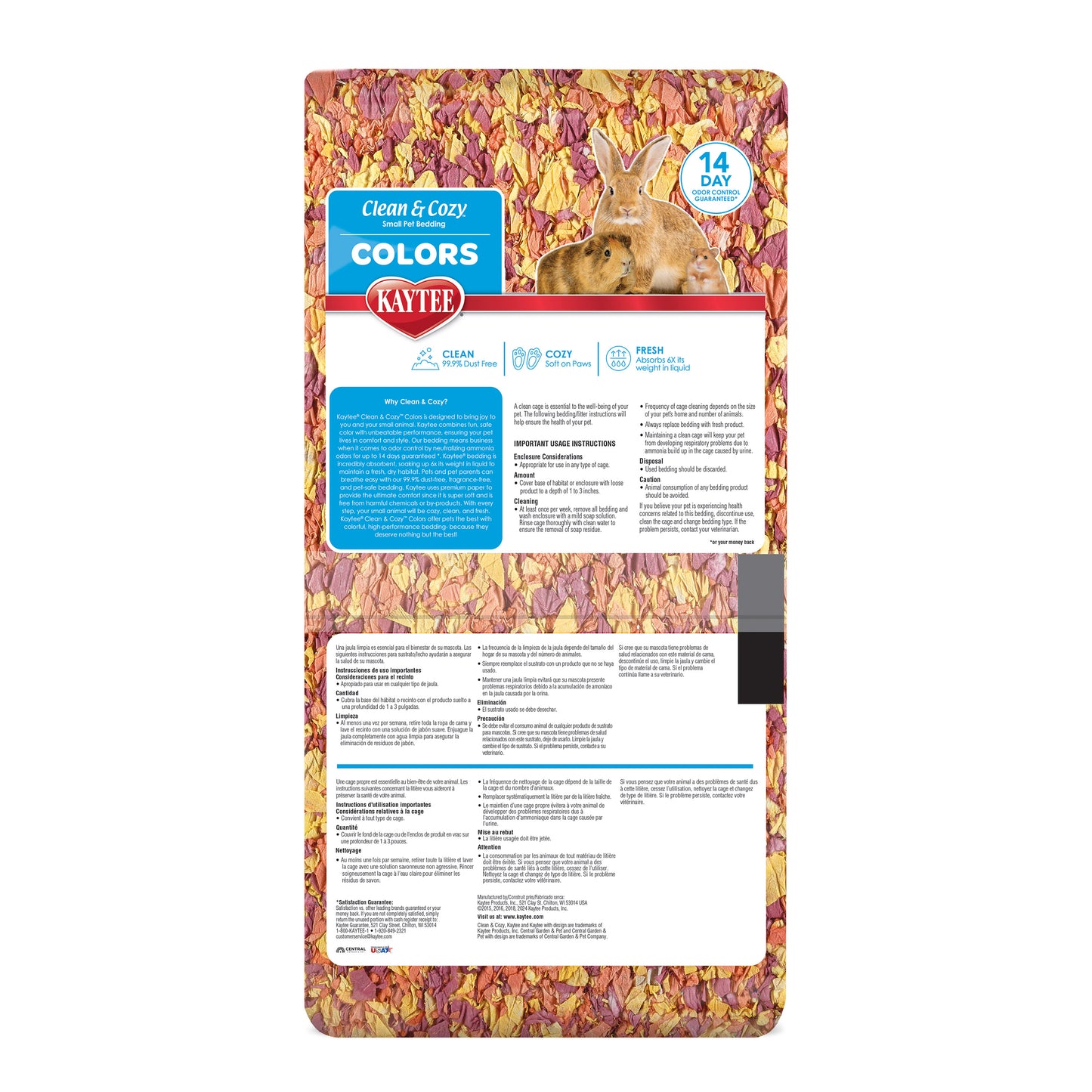 Kaytee Clean & Cozy Colors Sunset Bedding