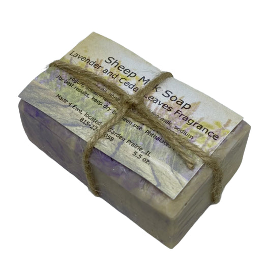 Made 4 Ewe Sheep Milk Soap, Lavender and Cedar Leaves 5.5 oz