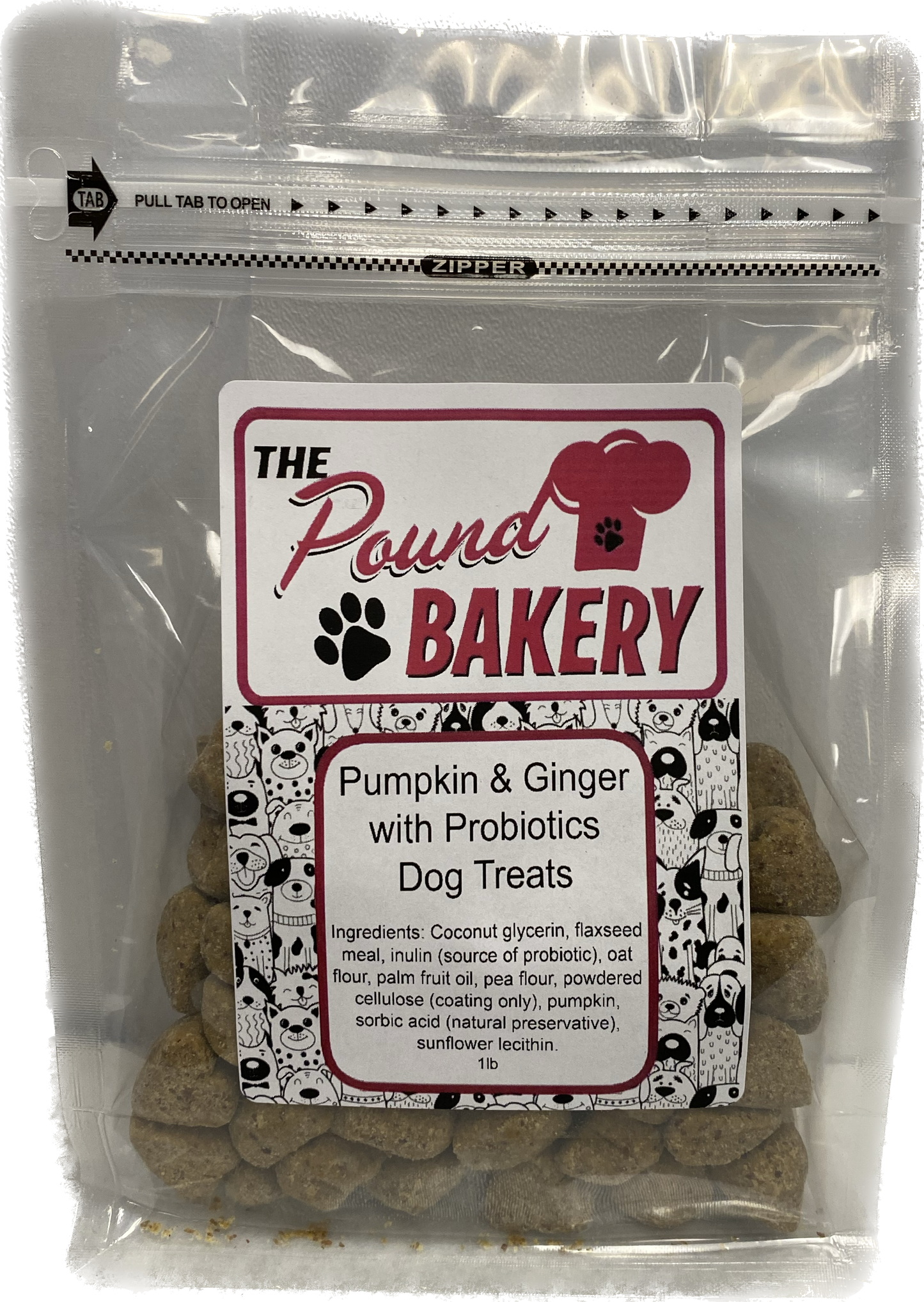 The Pound Bakery Pumpkin & Ginger with Probiotics Dog Treats 1lb