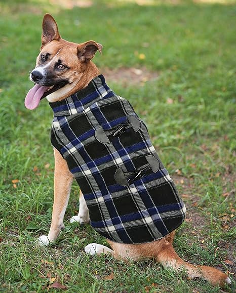 Fashion Pet Navy Plaid Reversible Coat