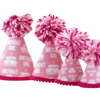 Pup Party Hats Birthday Girl Pink Party Hat: M