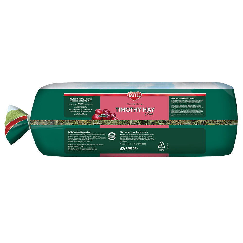 Kaytee Natural Timothy Hay Plus Cranberries Small Animal Treat, 24 oz