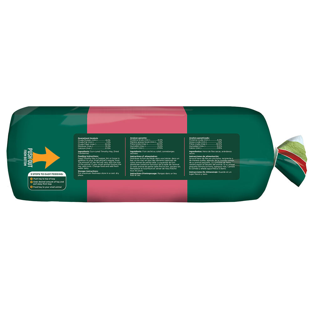 Kaytee Natural Timothy Hay Plus Cranberries Small Animal Treat, 24 oz