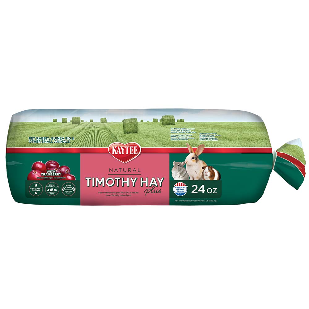 Kaytee Natural Timothy Hay Plus Cranberries Small Animal Treat, 24 oz ...