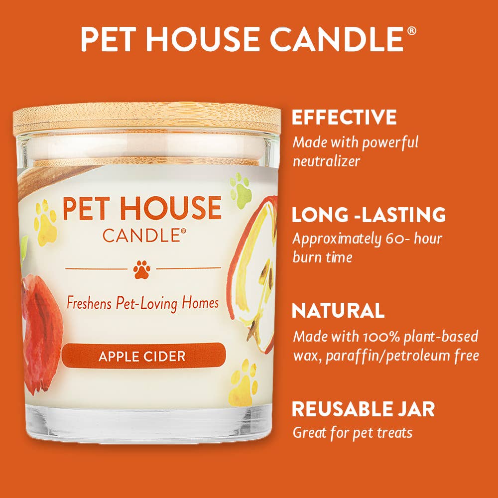 Pet House Candle Apple Cider Plant-Based Soy Wax Candle 9 oz