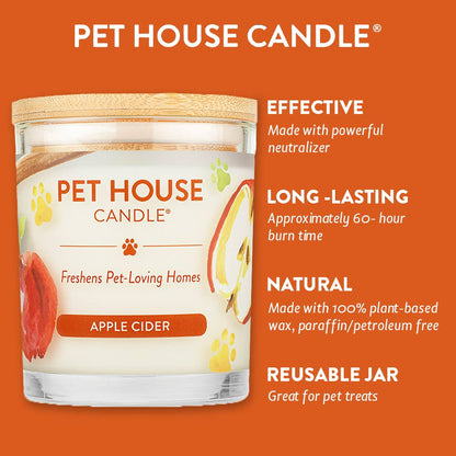 Pet House Candle Apple Cider Plant-Based Soy Wax Candle 9 oz