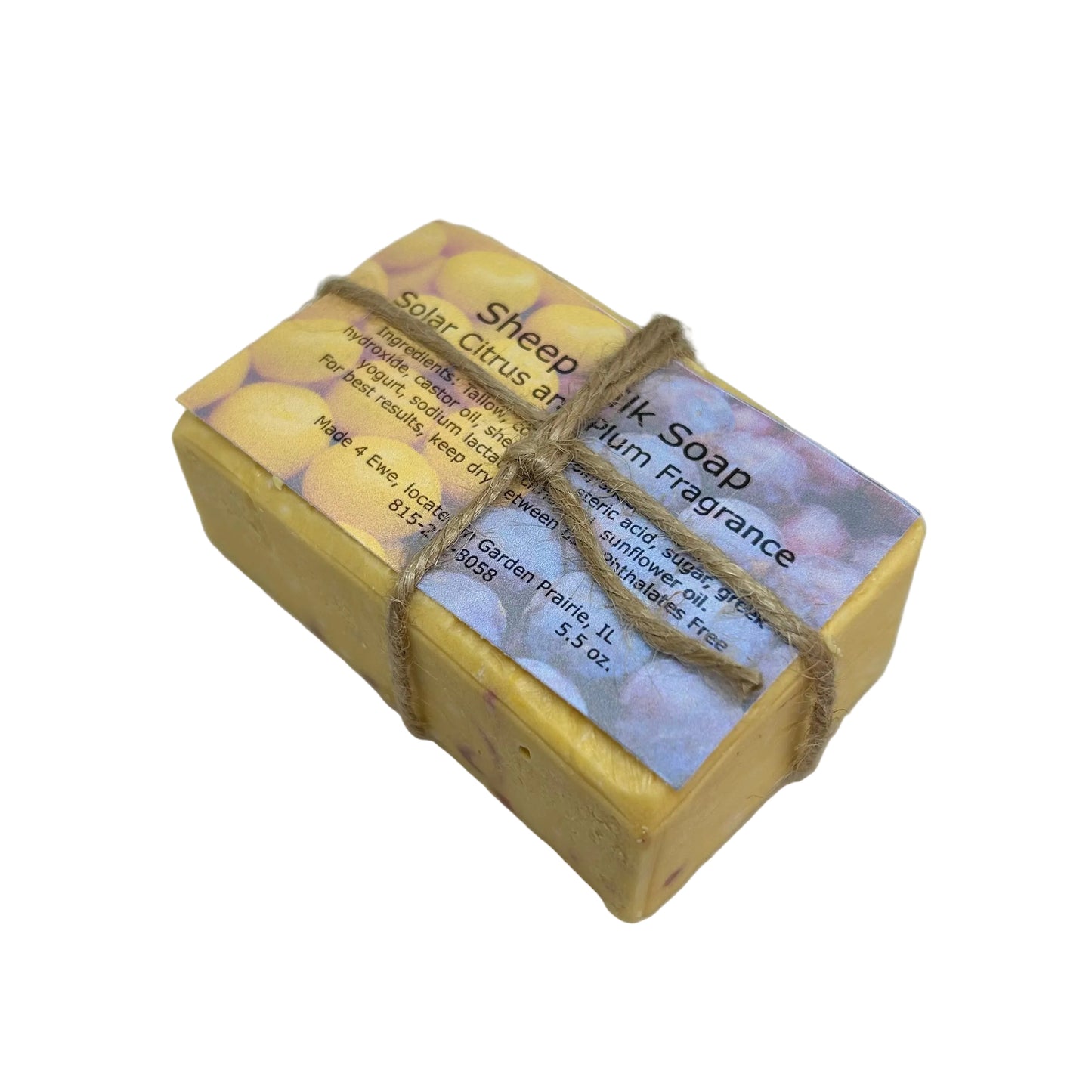 Made 4 Ewe Sheep Milk Soap, Solar Citrus and Plum 5.5 oz