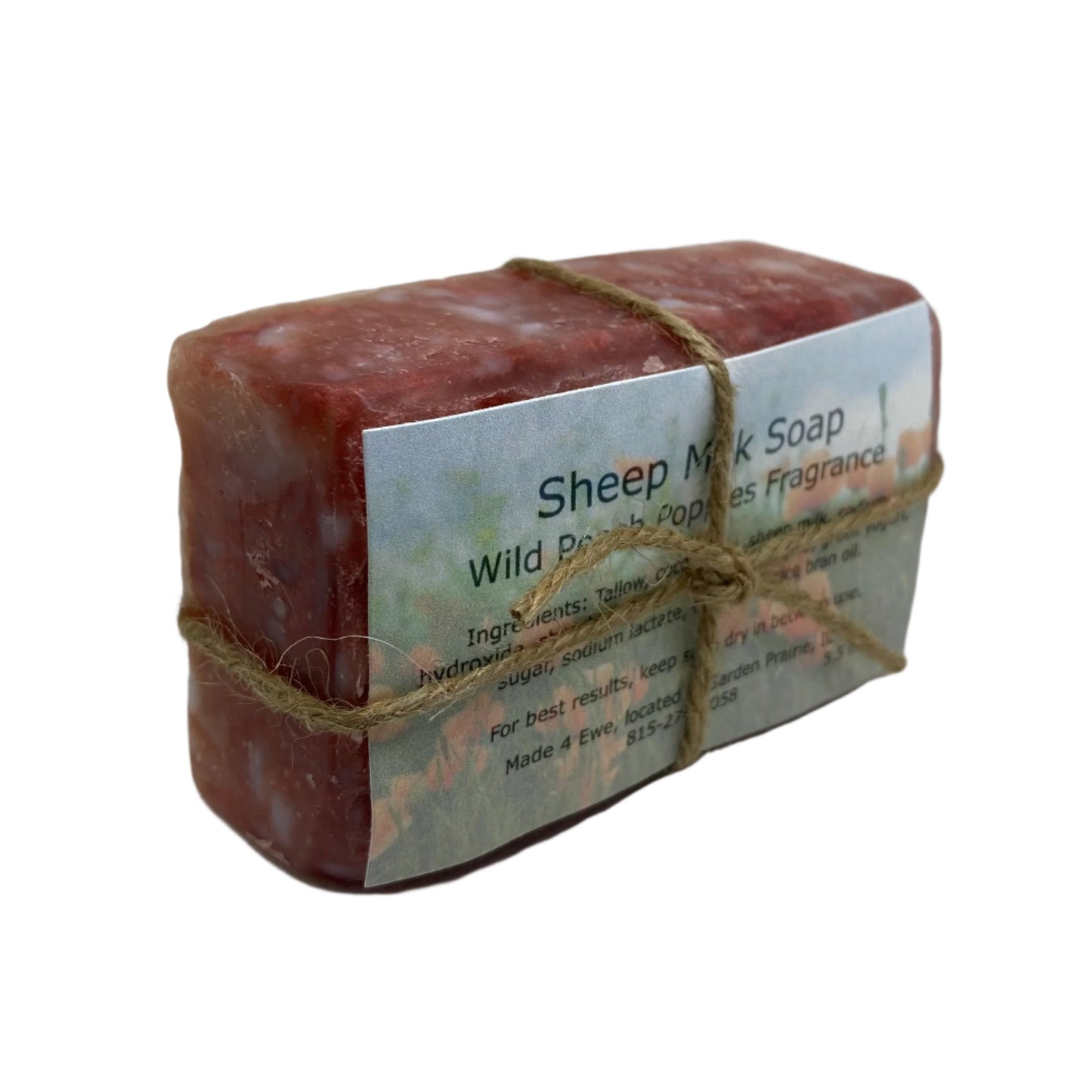 Made 4 Ewe Sheep Milk Soap, Wild Peach Poppies 5.5 oz