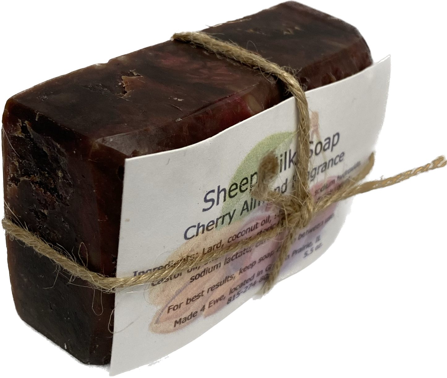 Made 4 Ewe Sheep Milk Soap, Cherry Almond 5.5 oz