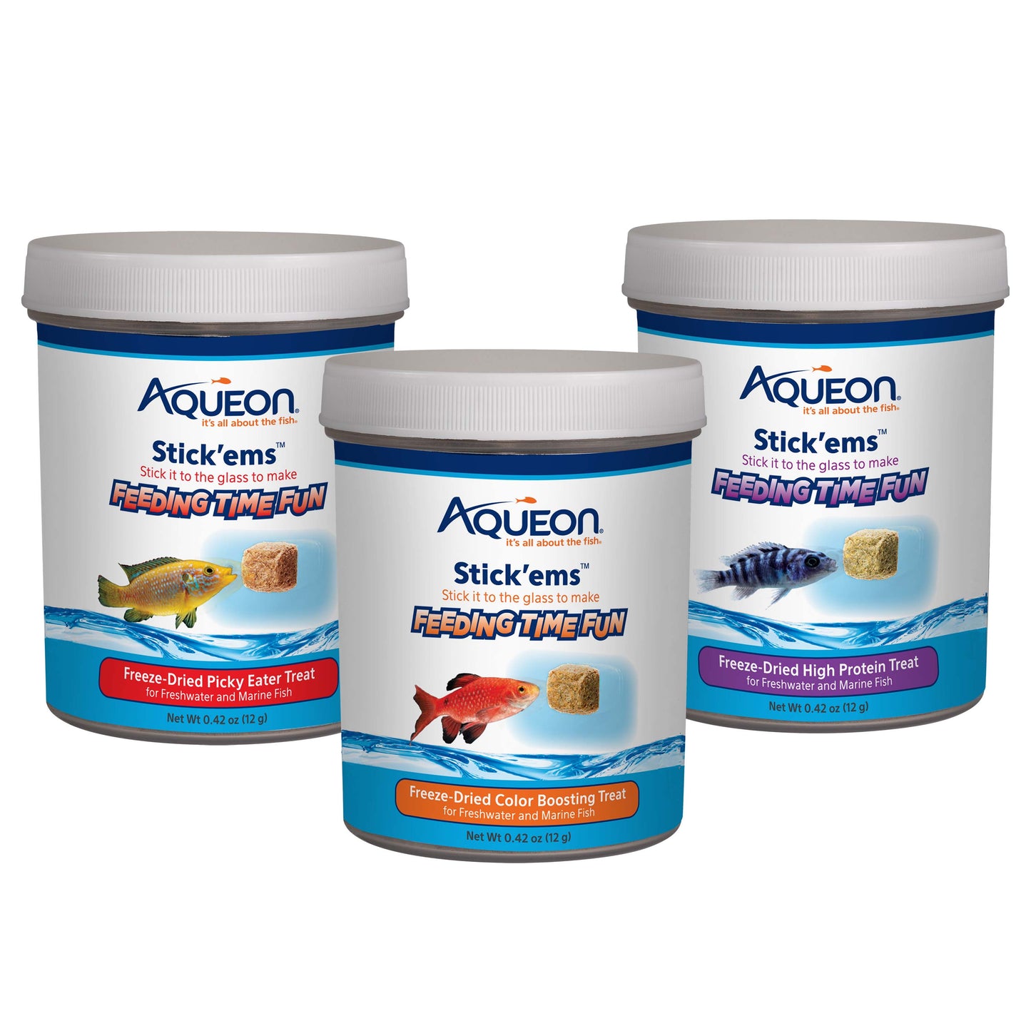 Aqueon Stick'ems Freeze-Dried High Protein Treat Fish Food .42 oz